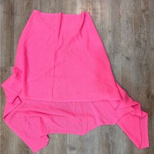 Claudia Nichole 100% Cashmere Poncho Quiet Luxury Bright Pink Chic Wrap